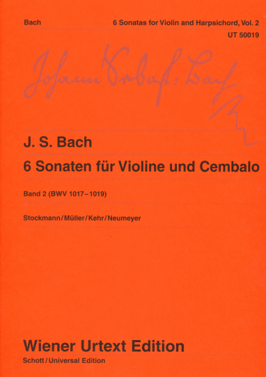 Bach, 6 Sonaten für Violine und Cembalo, Band 2 (BWV 1017-1019)  