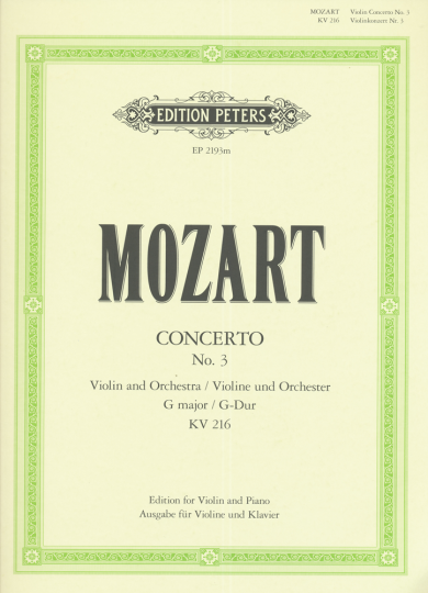 Mozart, Violin-Konzert No. 3, G-Dur, KV 216  
