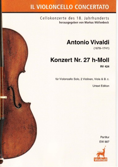 Vivaldi, Antonio (1678–1741): Konzert Nr. 27 h-Moll RV 424 - Partitur  