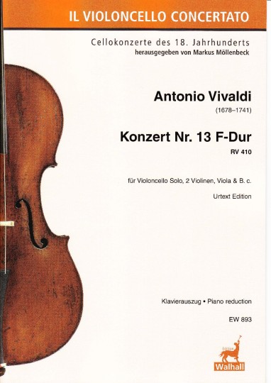 Vivaldi, Antonio (1678–1741): Konzert Nr. 13 F-Dur RV 410 - Klavierauszug 
